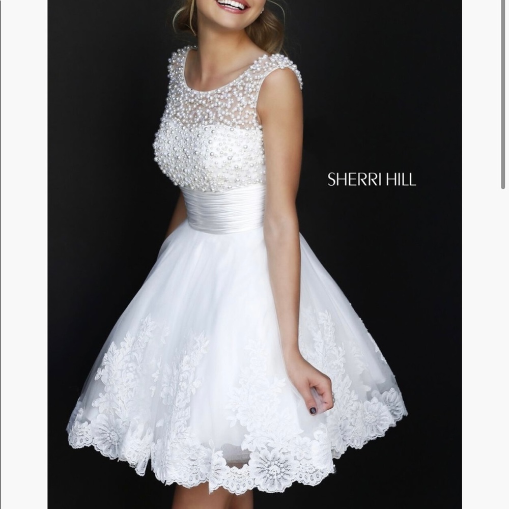White Sherri Hill Cocktail